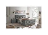 Mid.you , Grau , Textil, Holzwerkstoff , H2 , 7-Zonen , 180x200 cm , Bettkasten, gepolstertes Kopfteil, Federkernmatratze, Topper durchgehend , Schlafzimmer, Betten, Boxspringbetten