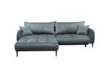 Mid.you , Blau , Textil , Ottomane links, L-Form , 260x189 cm , Made in EU , Liegefunktion , Wohnzimmer, Sofas & Couches, Wohnlandschaften, Ecksofas