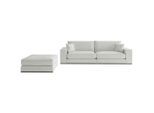 Livetastic , Hellgrau , Holz, Textil , Eiche , massiv , Füllung: Polyester , 278x85x103 cm , Made in EU , Wohnzimmer, Sofas & Couches, Sofas, Weitere Sofas