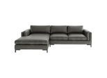 Livetastic , Olivgrün , Textil , Füllung: Daunen, Silikon , Ottomane links, L-Form , 265x160 cm , Made in EU , Rücken echt , Wohnzimmer, Sofas & Couches, Wohnlandschaften, Ecksofas