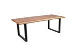 Gardenson , Braun, Schwarz , Holz, Metall , Suar Holz , Hartholz , rechteckig , 100x75x220 cm , gastro- und objekttauglich, UV-beständig, wetterfest, platzsparend , Gartenmöbel, Gartentische, Gartentische
