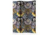 artgeist , Mehrfarbig , Holz, Textil , Kiefer , massiv , orientalisch , 135x172x3 cm , Motiv auf Vorder- und Rückseite , Kleinmöbel, Paravents