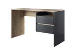 P & B , Anthrazit, Eichefarben , Holzwerkstoff , 2 Schublade(n) Schubladen , 51.6x75.5x125 cm , Büromöbel, Schreibtische, Schreibtische