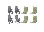 Gardenson , Anthrazit, Grün , Kunststoff, Textil , 44x111x50 cm , klappbar, wetterbeständig, UV-beständig, USB-Anschluss , Gartenmöbel, Gartensessel, Gartenstühle