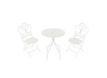 Ambia Garden , Weiß , Metall , 74.5 cm , Grüner Punkt, Europäischer Sicherheitsstandard , Stuhl klappbar, geeignet für Balkon , Gartenmöbel, Gartenmöbel-Sets, Gartengarnituren
