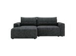 Livetastic , Anthrazit , Textil , Füllung: Schaumstoff , Ottomane links, L-Form , 233x144 cm , Made in EU , seitenverkehrt erhältlich, Liegefunktion ,