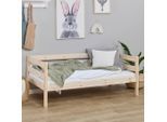 Mid.you , Naturfarben , Holz , Kiefer,Kiefer , massiv,vollmassiv , 70x160 cm , TÜV-geprüft, Made in Europe , nur für Rollroste geeignet, sichtbare Massivholzteile , Kinder- & Jugendzimmer, Kinderbetten, Kinderbetten