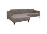 Trendmanufaktur , Taupe , Textil , Wenge , Ottomane links, L-Form , 308x167 cm , Made in EU , seitenverkehrt erhältlich, Hocker erhältlich, Rücken echt, Armteil links, Armteil rechts , Wohnzimmer, Sofas & Couches, Wohnlandschaften, Ecksofas