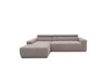 Mid.you , Silberfarben , Textil , Uni , Ottomane links, L-Form , 285x175 cm , Made in EU, FSC MIX , Rücken echt , Wohnzimmer, Sofas & Couches, Wohnlandschaften, Ecksofas
