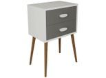 Mid.you , Anthrazit, Weiß , Holzwerkstoff , 2 Schublade(n) Schubladen , 45x70x30 cm , Schlafzimmer, Nachtkästchen