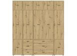 Möbelix , Eiche Artisan , Holzwerkstoff , 2 Fächer , 6 Schublade(n) Schubladen , 225x239.4x52.1 cm , Beimöbel erhältlich ,