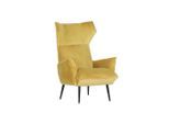 Mid.you , Gelb , Textil , 83x110x92 cm , Stoffauswahl , Wohnzimmer, Sessel, Ohrensessel