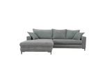 Mid.you , Grau , Textil , Füllung: Schaumstoffflocken , L-Form , 272x174 cm , Made in Europe , Bettkasten erhältlich, Liegefunktion, Schlafen auf Sitzhöhe, Bettfunktion erhältlich, Rücken echt , Wohnzimmer, Sofas & Couches, Wohnlandschaften, Ecksofas