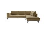 Mid.you , Goldfarben , Holz, Textil , Füllung: Polyurethan (Pur), Silikon , Ottomane rechts, L-Form , 293x200 cm , Made in EU , Wohnzimmer, Sofas & Couches, Wohnlandschaften, Ecksofas