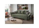 Livetastic , Dunkelgrün , Textil , Füllung: Schaumstoff , 242x71x90 cm , Made in EU , Rücken echt , Wohnzimmer, Sofas & Couches, Sofas, Big Sofas