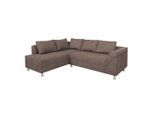 P & B , Cappuccino , Textil, Holzwerkstoff , Füllung: Schaumstoffflocken , L-Form, einmalig seitenverkehrt montierbar , 267x200 cm , Rücken echt , Wohnzimmer, Sofas & Couches, Wohnlandschaften, Ecksofas