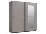 Mid.you , Graphitfarben, Sahara , Glas, Holzwerkstoff , 2 Fächer , 180x198x64 cm , BQ - Bündnis für Qualität, Made in Germany, DIN EN ISO 9001 ,