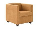 Looks by W.Joop , Orange , Textil , Buche , massiv , Uni , 72x71x75 cm , Made in EU ,
