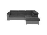 Mid.you , Schwarz, Fango , Holz, Textil , Buche , Ottomane rechts, L-Form , 252x217 cm , Wohnzimmer, Sofas & Couches, Schlafsofas, Ecksofas mit Schlaffunktion