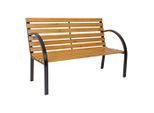 Gardenson , Braun, Naturfarben, Schwarz , Holz, Metall , Spießtanne , Hartholz , 122x80x60 cm , mit Rückenlehne, abwischbar , Gartenmöbel, Gartenbänke