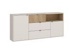 Möbelix , Eichefarben, Beige , Holzwerkstoff , 3 Fächer , 3 Schublade(n) Schubladen , 183.6x86.5x40 cm ,
