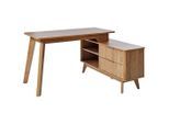 Livetastic , Eichefarben , Holzwerkstoff , 2 Schublade(n) Schubladen , rechteckig , 120x76.20x148 cm , Kabeldurchlass, Stauraum, seitenverkehrt montierbar , Büromöbel, Schreibtische, Eckschreibtische