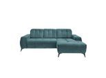 Livetastic , Petrol , Textil , Uni , L-Form , 258x180 cm , Made in EU , Typenauswahl, Stoffauswahl, seitenverkehrt erhältlich, Rücken echt, Armteil links, Armteil rechts, USB-Anschluss, USB-C-Anschluss , Wohnzimmer, Sofas & Couches, Wohnlandschaften, Ecksofas