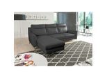 Livetastic , Schwarz , Textil, Leder , Echtleder , Rindleder , L-Form , 236x168 cm , Made in EU , Lederauswahl, seitenverkehrt erhältlich, Rücken echt , Wohnzimmer, Sofas & Couches, Wohnlandschaften, Ecksofas