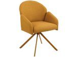 Möbelix , Currygelb , Metall, Textil , Füllung: Schaumstoff , 56.5x61x84 cm , Oeko-Tex® Standard 100 , Wippfunktion, Sitzfläche 360° drehbar, ergonomische Rückenlehne, gepolsterte Armlehnen ,