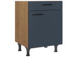 Nobilia , Blau, Eichefarben , Holzwerkstoff , 1 Fächer , 1 Schublade(n) Schubladen , einzeln stellbar , 60x87x56 cm , Blauer Engel, Pefc, Goldenes M, Made in Germany, DGM-Klimapakt , Küche, Küchenblöcke, Küchenschränke, Küchenunterschränke