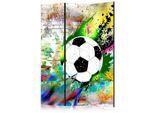 artgeist , Mehrfarbig , Holz, Textil , Kiefer , massiv , Fußball , 135x172x3 cm , Motiv auf Vorder- und Rückseite , Kleinmöbel, Paravents