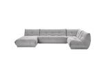 Livetastic , Grau , Textil , U-Form, einzeln stellbar , 390x210 cm , Made in EU , Rücken echt, individuell planbar ,