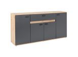 Based , Anthrazit, Eiche Artisan , Holzwerkstoff , 3 Fächer , 1 Schublade(n) Schubladen , 160x80x35 cm , stehend ,
