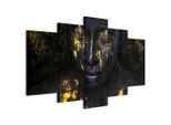 artgeist , Schwarz, Goldfarben , Textil, Holzwerkstoff , rechteckig , 200x100x1.2 cm , Keilrahmen , Dekoration, Bilder & Rahmen, Bilder, Leinwandbilder