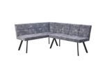 Möbelix , Grau, Schwarz , Metall, Textil , Eckteil , 190x150 cm , Esszimmer, Bänke, Polsterbänke