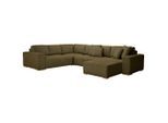 Livetastic , Grün , Textil , Buche , Hartholz , Füllung: Silikon, Schaumstoffflocken,Silikon, Schaumstoffflocken , U-Form, seitenverkehrt montierbar , 371x283 cm , Made in EU , Liegefunktion ,