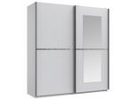 Mid.you , Weiß , Glas, Holzwerkstoff , 2 Fächer , 180x198x64 cm , BQ - Bündnis für Qualität, Made in Germany, DIN EN ISO 9001 , Schrankfront mit Spiegel ,