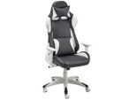 Livetastic , Schwarz, Weiß , Kunststoff, Textil , 66x126-134x59 cm , Büromöbel, Bürostühle, Gaming Stühle