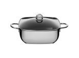 Silit , Edelstahlfarben , Glas , quadratisch , 29x10x29 cm , SiliTherm®-Allherdboden , Kochen & Essen, Pfannen, Schmorpfannen