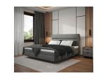 Mid.you , Grau , Holz, Holzwerkstoff , H3 , 160x200 cm , Bettkasten, gepolstertes Kopfteil, in verschiedenen Größen erhältlich , Schlafzimmer, Betten, Boxspringbetten