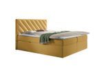Mid.you , Gelb , Textil , H2 , 160x200 cm , Topper durchgehend , Schlafzimmer, Betten, Boxspringbetten