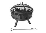 Möbelix , Schwarz , Metall , rund , 43 cm , Freizeit im Garten, Gartenaccessoires, Feuerschalen