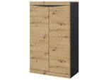 Möbelix , Anthrazit, Eiche Artisan , Holzwerkstoff , 1 Fächer , 75.8x122.8x39.9 cm ,