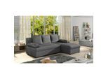 Mid.you , Dunkelgrau , Textil , L-Form , 201x143 cm , Made in EU , Wohnzimmer, Sofas & Couches, Wohnlandschaften, Ecksofas