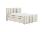 Mid.you , Creme , Textil, Holzwerkstoff , H2 , 7-Zonen , 180x200 cm , Bettkasten, gepolstertes Kopfteil, Federkernmatratze, Topper durchgehend, Matratze geteilt ,