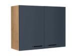 Nobilia , Blau, Eichefarben , Holzwerkstoff , 2 Fächer , nur wie online abgebildet bestellbar , 90x72x35 cm , Blauer Engel, Pefc, Goldenes M, Made in Germany, DGM-Klimapakt , hängend , Küche, Küchenblöcke, Küchenschränke, Küchenoberschränke