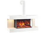 Möbelix , Weiß , Metall, Glas , 82.0x84.0x21.7 cm , Fernbedienung, Flammeneffekt separat schaltbar, Überhitzungsschutz, Thermostat, Dimmer , Kamine, Elektrokamine