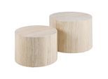 Mid.you , Beige , Holzwerkstoff , Travertinoptik , zylindrisch , 58-50x40-33x58-50 cm , FSC MIX ,