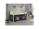Vipack , Weiß , Holz , Kiefer , massiv , Pirat , 90x200 cm , Kinder- & Jugendzimmer, Kinderbetten, Spielbetten