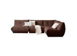 Livetastic , Braun , Textil , Ottomane rechts, L-Form, einzeln stellbar , 315x210 cm , Made in EU , Rücken echt, individuell planbar ,